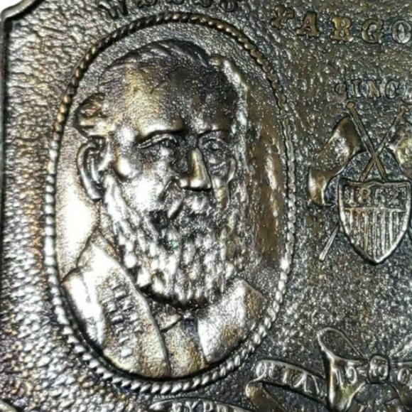 Vintage Wells Fargo Brass Founders Belt Buckle Collectible - Picture 4 of 5